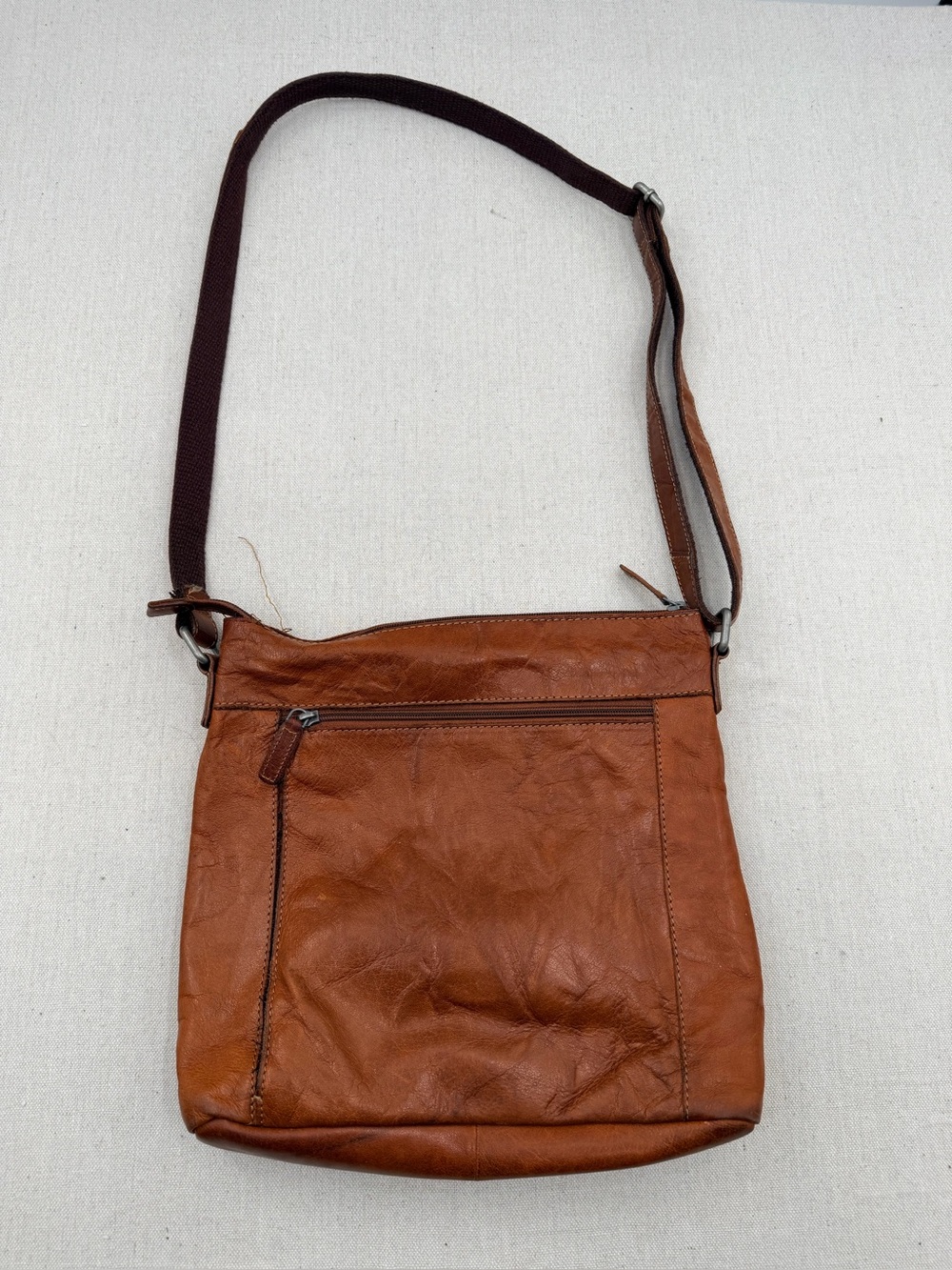Jack Georges Men's Brown Leather Crossbody Shoulder Bag - Picture 3 of 8